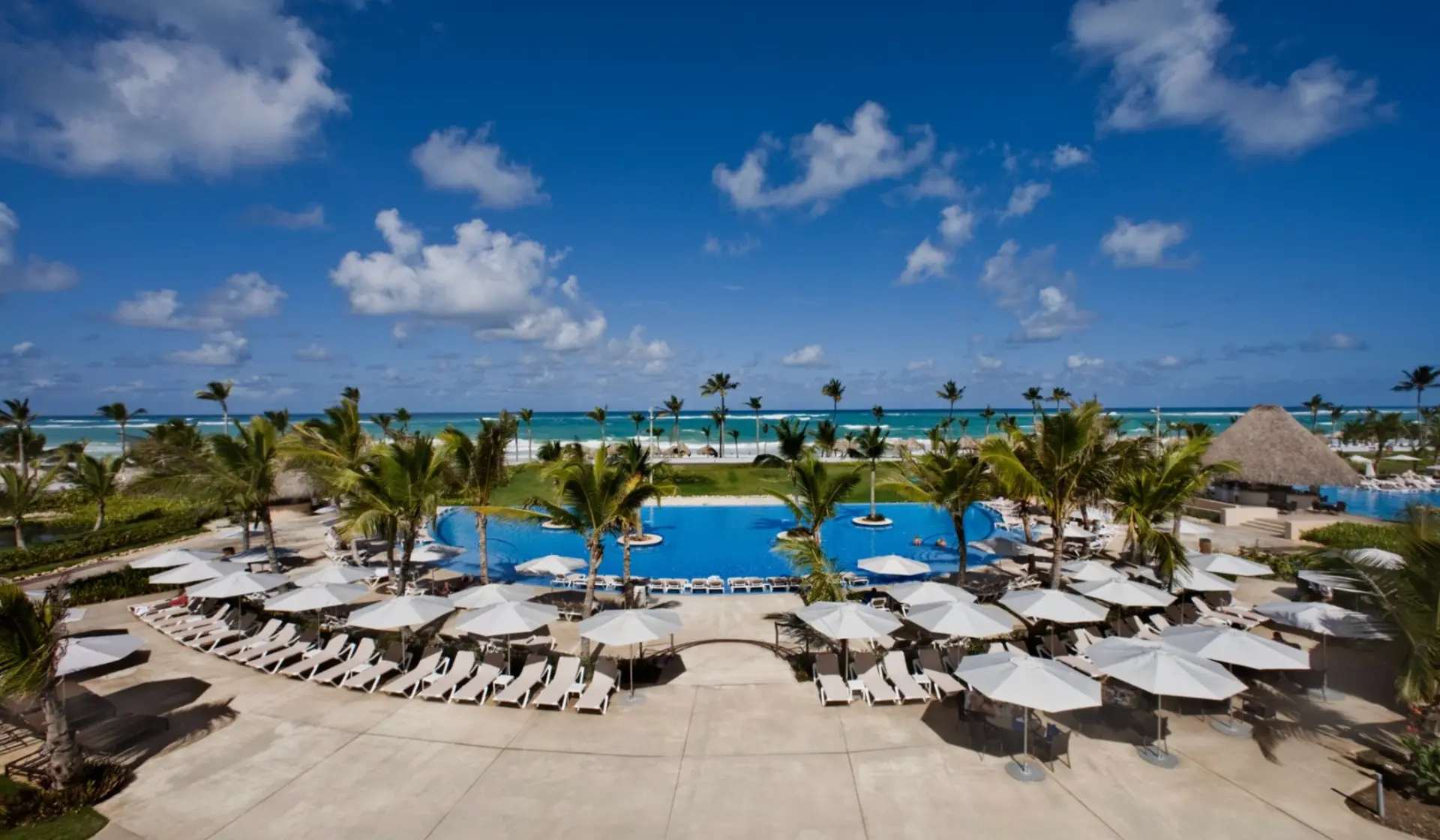 The Hard Rock Hotel & Casino Punta Cana pool overlooking the Caribbean Sea